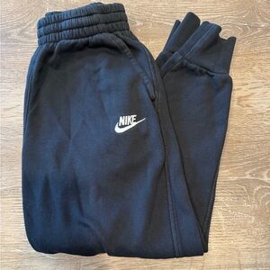Nike Black Jogger Sweatpants with White Swoosh